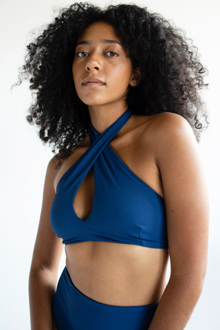 Wrap Top No.15 - Darkblue Rib Wrap Top No.15 - Darkblue Rib