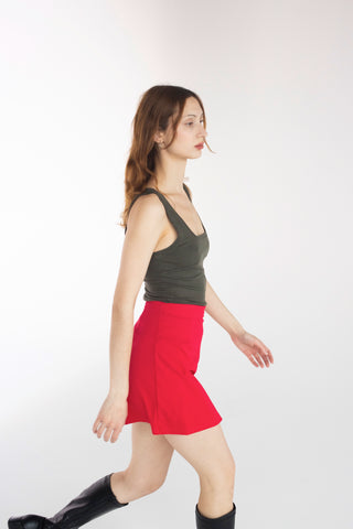 Tennis Skirt - Red Rib Tennis Skirt - Red Rib