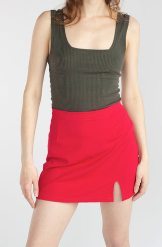 Tennis Skirt - Red Rib Tennis Skirt - Red Rib