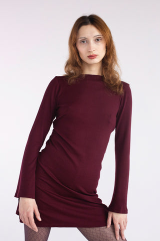 Rib Dress - Burgundy Rib Dress - Burgundy