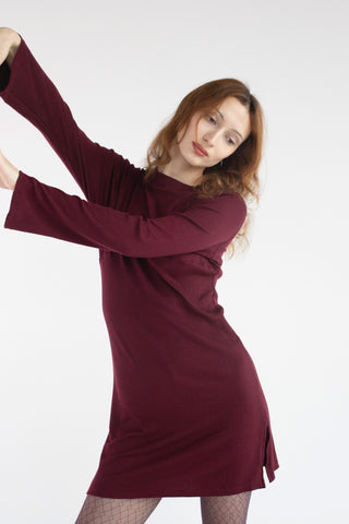 Rib Dress - Burgundy Rib Dress - Burgundy