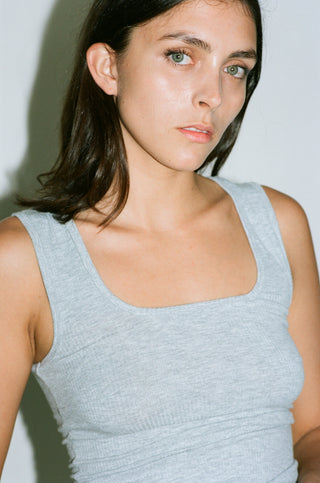 Rib Tank Top - Grey Melange Rib Tank Top - Grey Melange