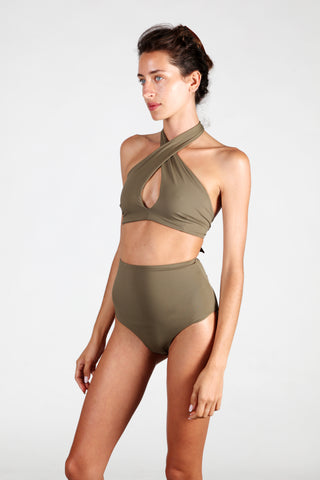 Wrap Top No.15 - Olive Wrap Top No.15 - Olive