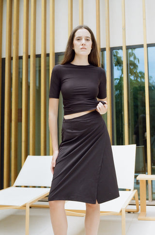 Wrap Skirt long - Black